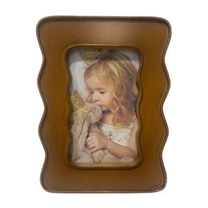 Cornice Vintage in Legno da Tavolo con Bordo Ondulato Scolpito, Perfetta per Foto di Famiglia e Decorazione Regalo - Product Image 2