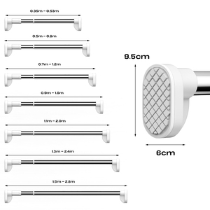 Poteaux de douche extensibles à faible quantité minimale de commande support de rail de vêtements réglable tige de suspension pour <span class=keywords><strong>armoire</strong></span> de chambre - Product Image 6
