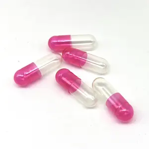 Customized Color Pink Clear Halal Hard Gelatin Empty Mini Capsules Size 5