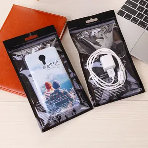 Benutzer definierter Druck Kunststoff Mylar Klar Transparenter Reiß verschluss Handy hülle Handy Mobile Zop Lock Verpackungs tasche Mit Griff