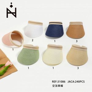 หมวกฟางแบบเปิดด้านบน 240 ชิ้น คละสี ป้องกันแสงแดด สวมใส่ในฤดูร้อน - Product Image 3