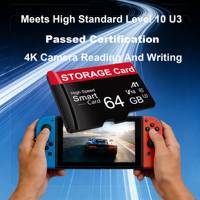 Carte mémoire flash TF SD personnalisée avec logo, classe 10, 32 Go-256 Go, U1/U3, compatible avec les téléphones mobiles et les GPS