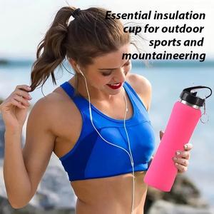 Customized Luxury Portable Gym Sports <b>Flask</b> Vacuum Stainless Steel Insulated Carabiner Water Bottle Straw for Business Gifts - Product Image 6