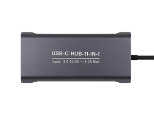 Hub USB-C 11-en-1 Waveshare, port Ethernet RJ45 100 Mbps, port HDMI haute définition 4K, double emplacement pour carte SD/TF, entrée PD 100 W K434 - Product Image 4