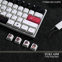 Hot Anime Yuki Aim Keycaps ANSI Layout Cherry Profile 5 Sides Dye Sublimation PBT Keycaps for Mechanical Keyboard