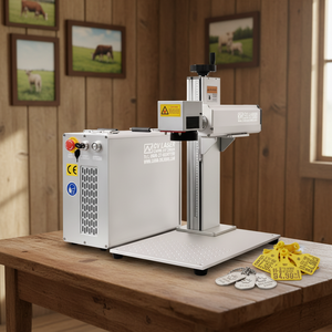 <span class=keywords><strong>เครื่อง</strong></span>ทำ<span class=keywords><strong>เครื่อง</strong></span>หมายเส้นใยเลเซอร์20W พิมพ์แท็กหูปศุสัตว์สำหรับการพิมพ์ปลอกคอสุนัขโลหะ - Product Image 1