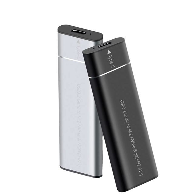 M.2 NVME SSD Aluminum Enclosure USB C Gen2 10Gbps PCIe Hard Drive Case for 2230/2242/2260/2280 SATA NGFF 5Gbps SSD
