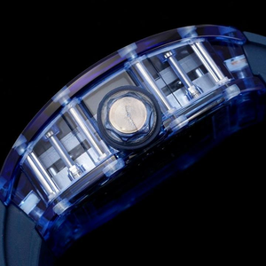 <span class=keywords><strong>Orologi</strong></span> da Uomo di Lusso 53-02, Orologio Automatico Tourbillon Sportivo con Quadrante Scheletrato Trasparente in Zaffiro Blu - Product Image 3