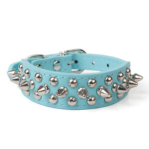 Popular cuero remache Spike <span class=keywords><strong>Dog</strong></span> <span class=keywords><strong>Collar</strong></span> mascotas accesorio Pet <span class=keywords><strong>Collar</strong></span> para perros - Product Image 2