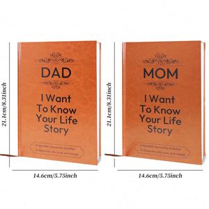 Carnet en cuir personnalisé « Raconte-moi ton histoire, maman » pour papa, Héritage familial, 100 pages, couverture rigide, format A5 - Product Image 2