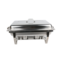 Réchaud pliable en acier inoxydable de 11 L, plat à chafing en métal pour hôtel, restaurant, buffet, pour buffet et traiteur