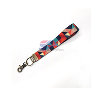 Perlengkapan Lanyard Desainer Kustom Tali Dompet Gantungan Kunci Sablon Sutra Warna-warni Gelang Pendek Poliester/Nilon