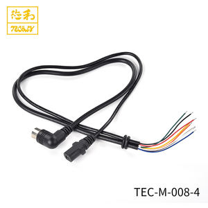 2464 22Awg 6Core Black PVC Molding Din 5P Macho Plug 2 Core Black Molding DC Power Cable Assembly Cable eléctrico competitivo - Product Image 4