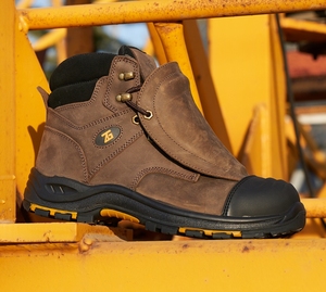 Chaussures de sécurité de soudeur L611-1 ZG, chaussures de protection avec embout en acier pour hommes, bottes de sécurité en cuir Crazy Horse <span class=keywords><strong>marron</strong></span> pour soudeur - Product Image 1