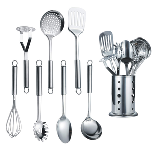 Ustensiles de cuisine complets en acier inoxydable résistant à la chaleur avec logo personnalisé, OEM ODM, ustensiles de cuisine de qualité alimentaire pour restaurant - Product Image 1