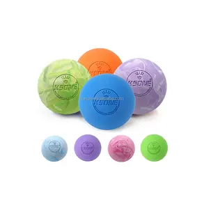 Bola de massagem de borracha natural com design personalizado para liberação muscular durável, conjunto de bolas de massagem para ioga e terapia de lacrosse