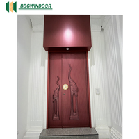 Portes pivotantes doubles en acier inoxydable modernes Lukliving pour usage extérieur dans les villas