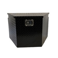 Boîte à outils trapézoïdale en alliage d'aluminium personnalisable, étanche, verrouillable avec entrée à clé et finition thermolaquée pour le rangement automobile