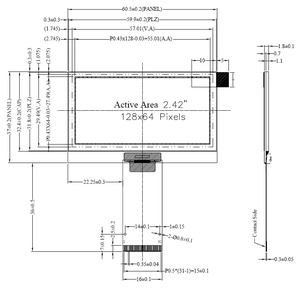 En iyi kalite 2.42 ''2.42 inç beyaz renk 31 pin konnektör tipi oled ekran QG-2864ASWUG031 IIC SPI paralel arayüzü ssd1309 - Product Image 4