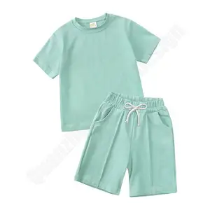 Индивидуальные комплекты одежды для маленьких мальчиков от 4 до 12 лет: 2022 летние однотонные хлопковые шорты и футболка детские комплекты одежды.