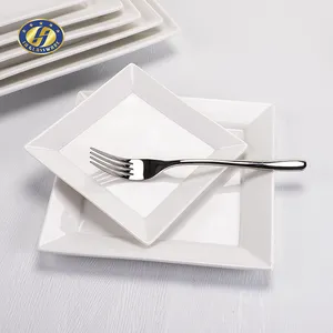 באיכות גבוהה ייחודי עיצוב מודרני רגיל לבן מלון מסעדה חתונה משתה קרמיקה צלחות פורצלן