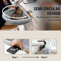 Hamac de bureau pliable pour chat, fixation par pince, charge maximale 40 LBS, toutes saisons, hamac semi-circulaire en maille pour animaux de compagnie