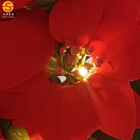 Blanc chaud 35cm fleur artificielle féerique avec lumière led décoration lampe de table en forme de fleur