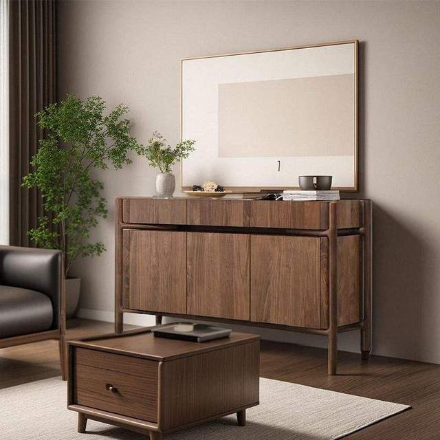 Solid Wood Medieval Retro-style Living Room Cabinet, Suitable for Home Decoration
