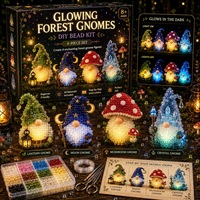 Kit d'artisanat DIY 3D perlé pour Halloween, ensemble de 4 figurines de sorcière, chaudron et corbeau, décoration de cadeau artisanal pour les fêtes