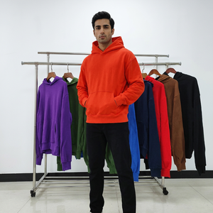 Sudadera con capucha de invierno vintage para hombre, de algodón 100% de alta calidad, peso pesado, corte regular, con cremallera, diseño de corona, 450g, efecto abullonado, al por mayor - Product Image 1