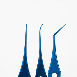 Pinces à épiler de précision en acier inoxydable de haute qualité pour extensions de cils, pointe en fibre, volume, 12-14 cm - Product Image 5