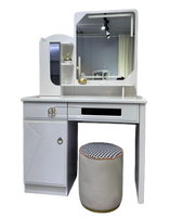 Ensemble de coiffeuse de chambre à coucher blanc, intelligent, professionnel, écologique, moderne, taille standard, mobilier de maison de luxe avec éclairage LED