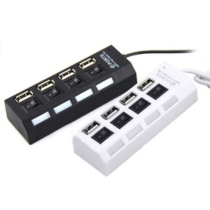 4 Port <b>Usb</b> <b>2.0</b> Hub With Individual Switches And Led Lights For Desktop Or Laptop Use - Product Image 3