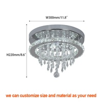 Lustre LED de bureau à domicile, style moderne, en acier inoxydable, 3 couleurs changeantes, 6000K, cristal, CRI 90 élevé, expédié depuis l'entrepôt du Royaume-Uni