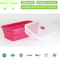 Boîte à lunch pliable en silicone de qualité alimentaire, 350 ml, compatible micro-ondes, écologique, sans BPA, conteneur de rangement pliable