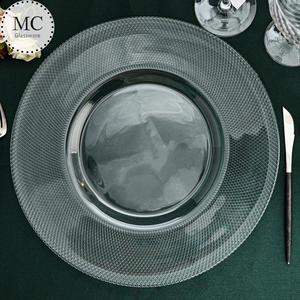 Placas de cargador de placa inferior de vidrio de nueva tendencia para fiestas bodas diseño estilo europeo seguridad - Product Image 1