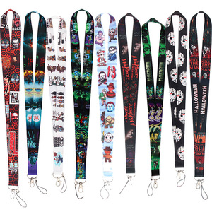 Horror Bride Series Long-Style Phone Lanyard with <b>Hook</b> Polyester Heat Transfer Print Neck Strap for ID Badges & Work Tags - Product Image 1