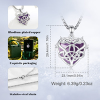 Merryshine Collier Pendentif Dragon Celtique en Laiton avec Améthyste Naturelle et Pierre de Lune, Pierre de Guérison
