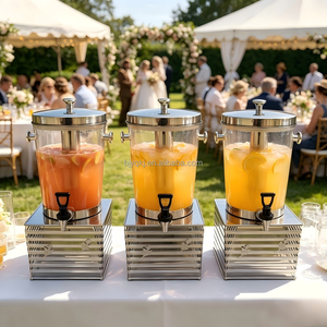 Distributeur de jus commercial 8L en acier inoxydable argenté avec 1 robinet pour buffet d'hôtel et café – Fraîcheur garantie, sans dégâts, nettoyage facile - Product Image 1