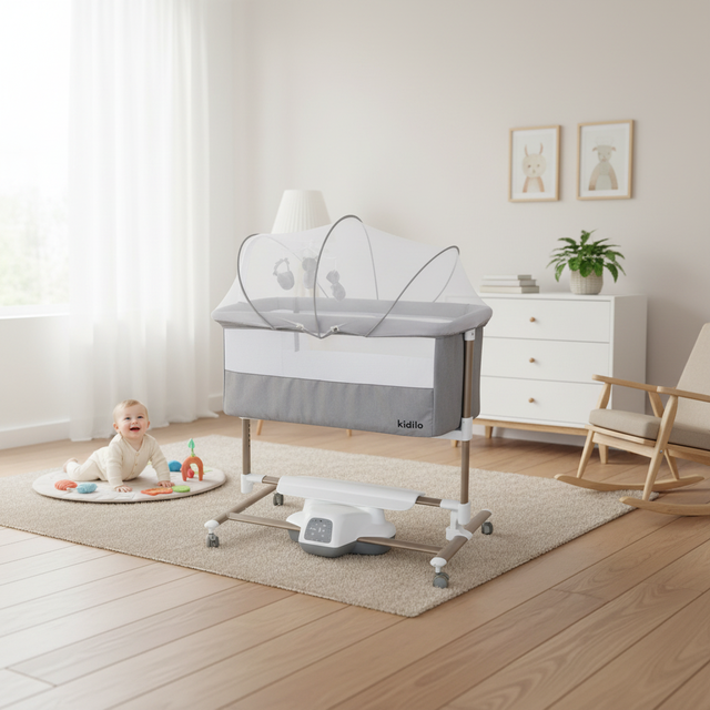 Kidilo Smart Electric Metal Artifact Baby Rocking Chair Comfortable Cross-Border Baby Cradle for Sleeping Rocking Baby Supplies