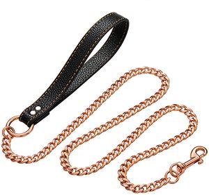 Envío de la gota 19 MM personalizado oro Acero inoxidable Toro francés cadena de eslabones cubanos collar de perro y juego de correa con etiqueta de identificación - Product Image 6