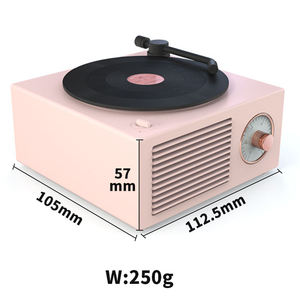 Mini Retro Vinyl Record Shaped <b>Wireless</b> <b>Speaker</b> Rotary Knob Control TF AUX Multi Play Desktop Decor Subwoofer - Product Image 2
