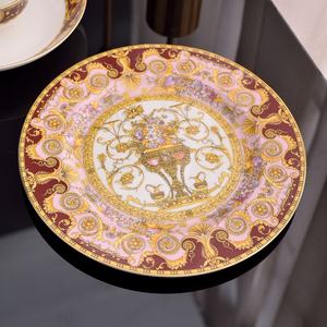 Nouvel ensemble de vaisselle de luxe européen en porcelaine fine incrustée d'or rose, 28 pièces, avec kit d'ustensiles, pour la maison et les mariages (vente en gros) - Product Image 5