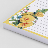 Bloc-notes décoratif personnalisé avec bordure imprimée de fleurs vintage