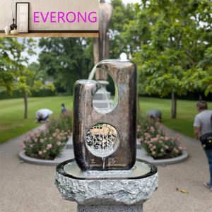 Wasserfall brunnen aus natürlichem Granitstein im Freien Rechteckiges <span class=keywords><strong>Bali</strong></span>-Becken mit fließendem Wasserspiel für Garten ornamente - Product Image 6