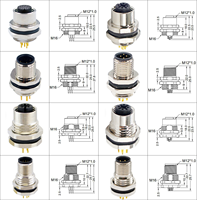 Conector Circular de Latón Chapado en Oro de 5 Pines con Código A, M12, IP67, Resistente al Agua, para Montaje en Panel, Cableado de Sensor PCB, Envío Rápido en 3 Días, con Certificación CE RoHS