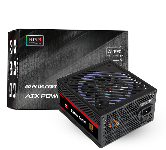 ESGAMING Durable 650W 80PLUS Bronze Certificate 100-240 Vac Full Voltage PC ATX Power Supplies for Pc Desktop Gaming Computer
