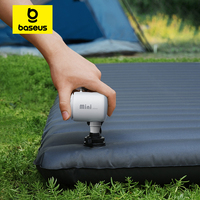Compresseur d'air électrique portable Baseus 2-en-1 avec 4 buses et 3 modes d'éclairage pour matelas pneumatiques, lits, tapis gonflables, flotteurs de piscine