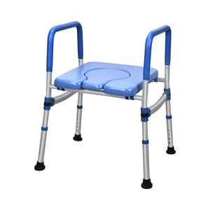 Silla de Inodoro KDB-602B, Asiento de Plástico Azul con Brazos para Personas Mayores y Mujeres Embarazadas - Product Image 2