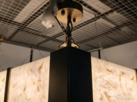 Lustre suspendu rectangulaire LED Scagliola en acier inoxydable de luxe moderne, personnalisable, avec fonction dimmable, pour hall d'hôtel et salle de banquet